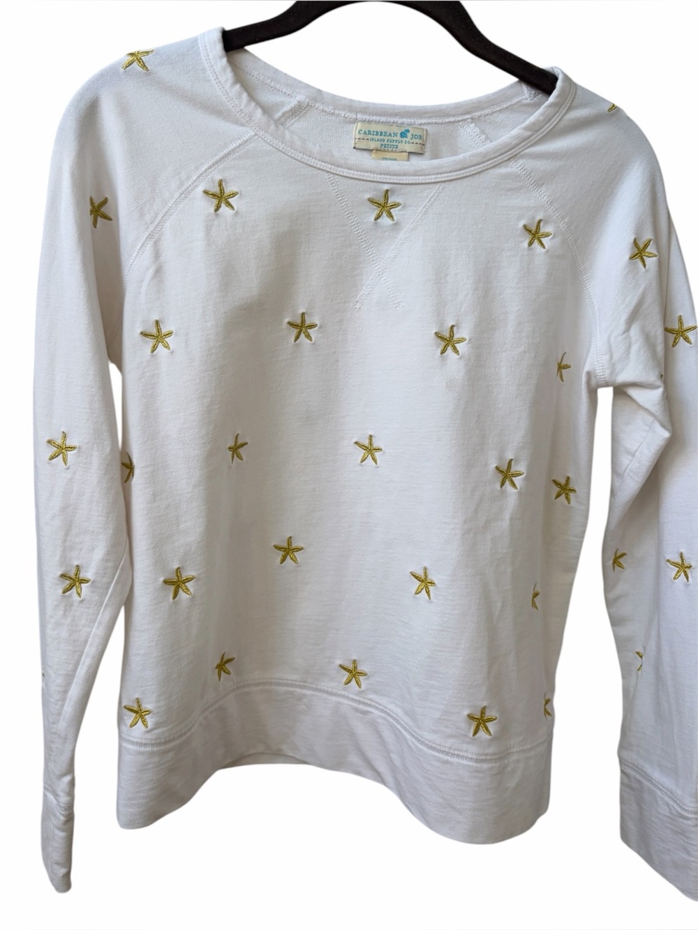 Caribbean Joe Island supply Company medium petite pullover sweatshirt starfish